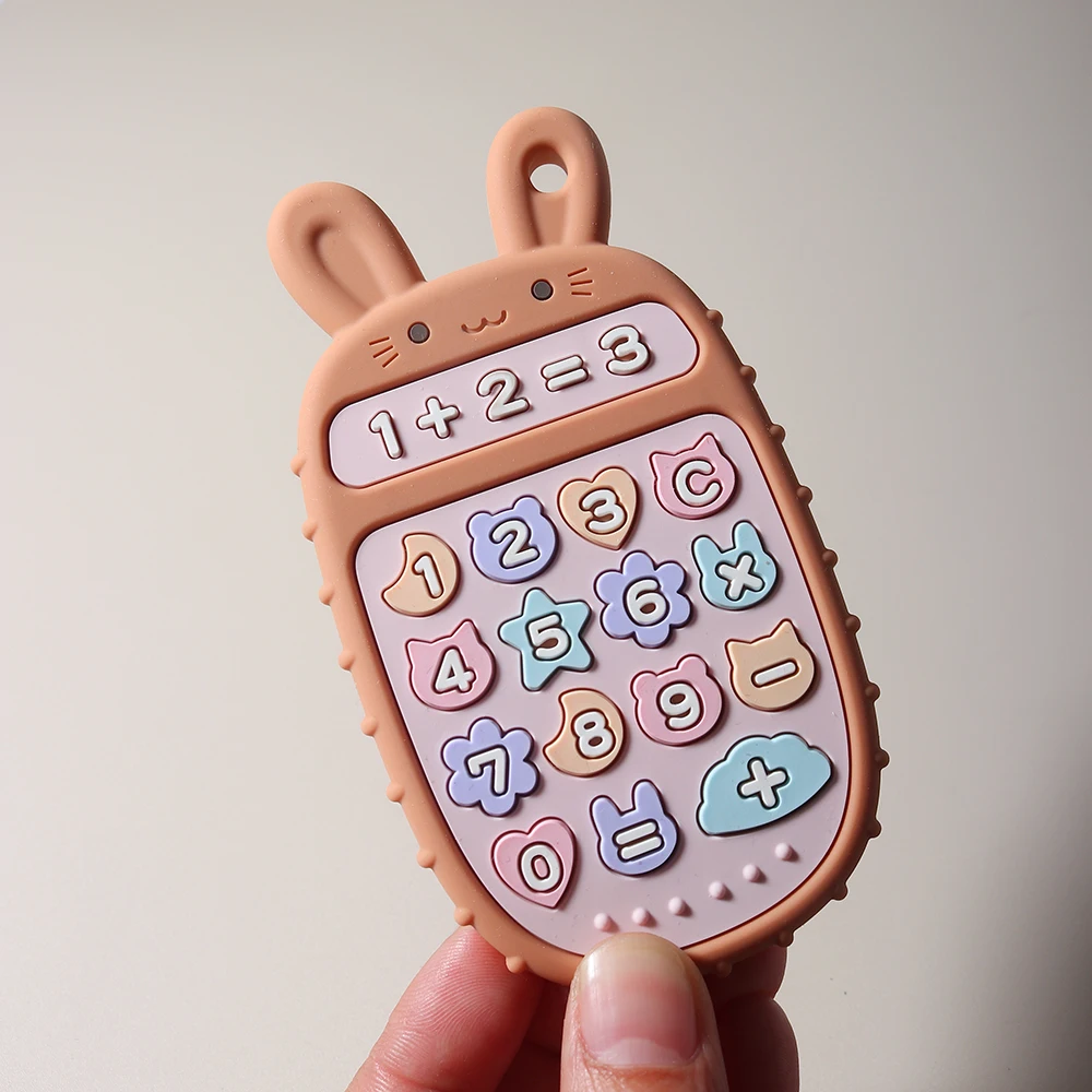 Baby Teether remote Control phone Shape Silicone Teether Teething Toy Kids Sensory Educational Toy baby gift calculator