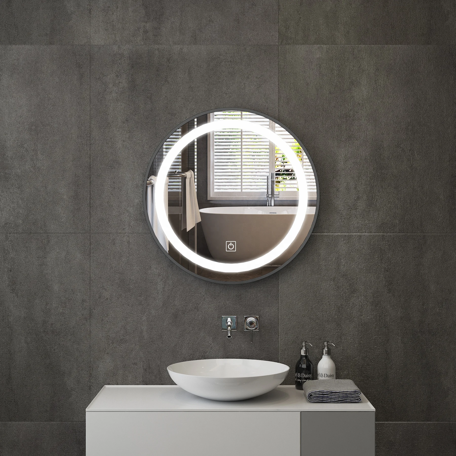 New  Hot Selling Luxury Bathroom IP66 Touch Screen Mirror TV Smart Magic Mirror with LED Light MANUFACTURER