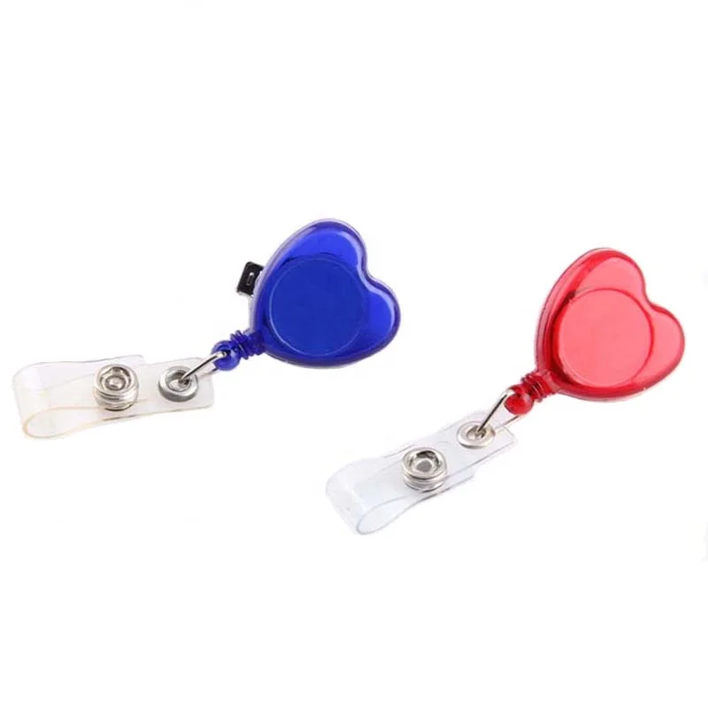 Hot Sale Heart Shape Promotion Retractable Badge Reel