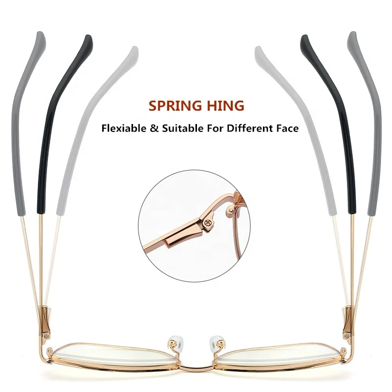 women anti blue light cateye spring hinge metal black green lunett photogray antireflet 2024 optical photochromic glasses woman