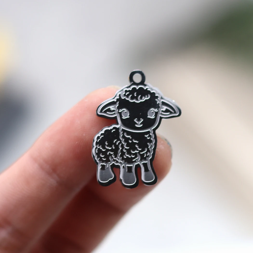 3pcs/lot Stainless Steel Lamb Animal Sheep Pendant for Making DIY Jewelry Necklace Earrings Women Crafts Findings