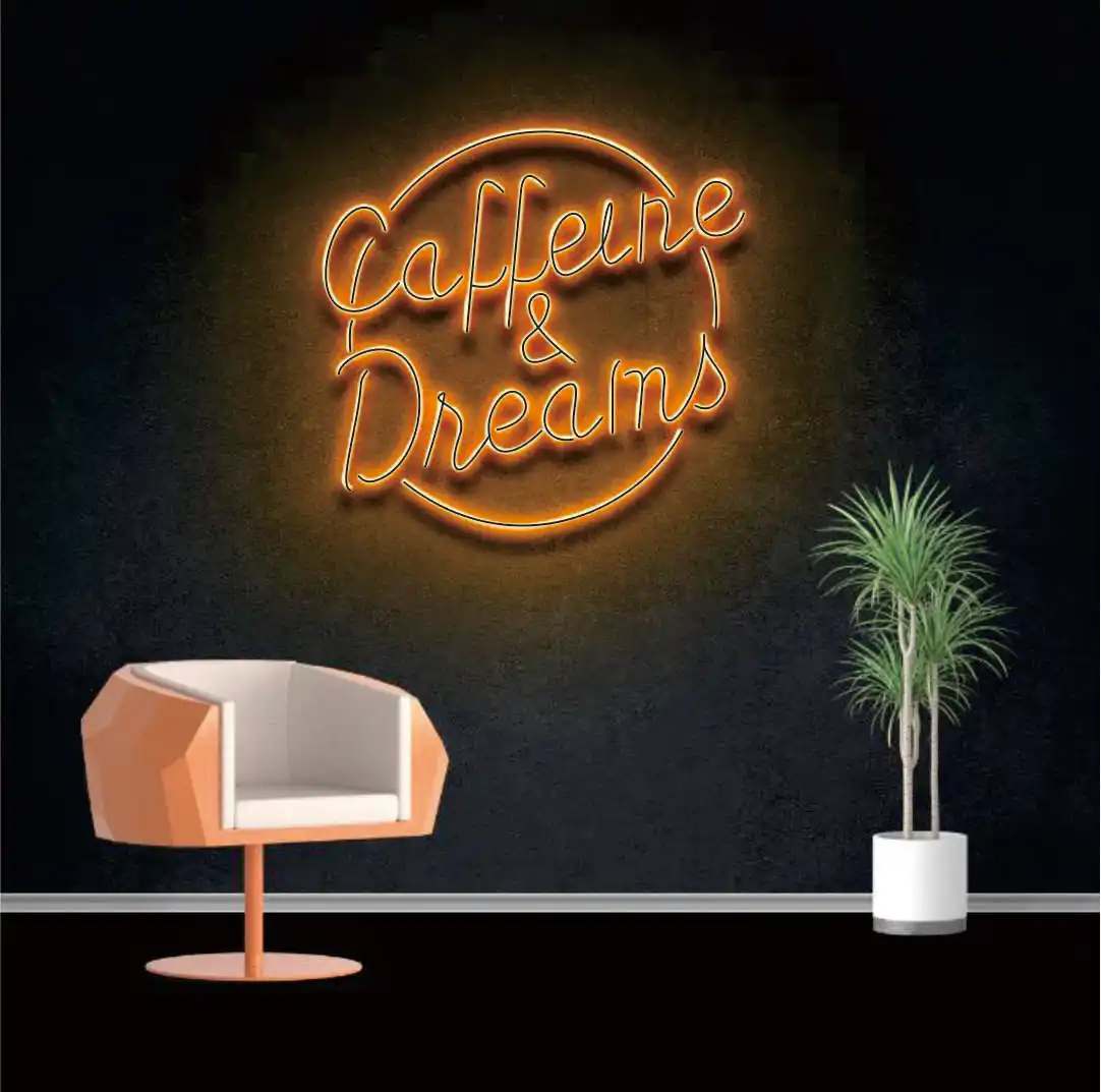 Freeshipping Custom Any Caffe Shop Store Logo Letter Neon Sign High-Quality PVC LED Flex Neon Light Wall Decor Electronic Lamp