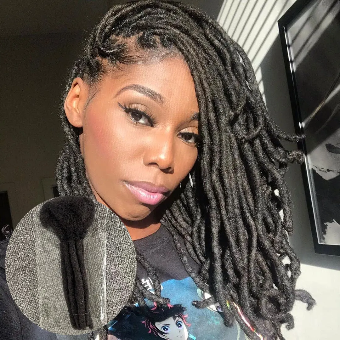 Fast Shipping In Stock Wholesale 100% Nature Hair Handmade 6inch-30inch 0.6cm Black Color Afro Kinky Curly Crochet Dreadlock