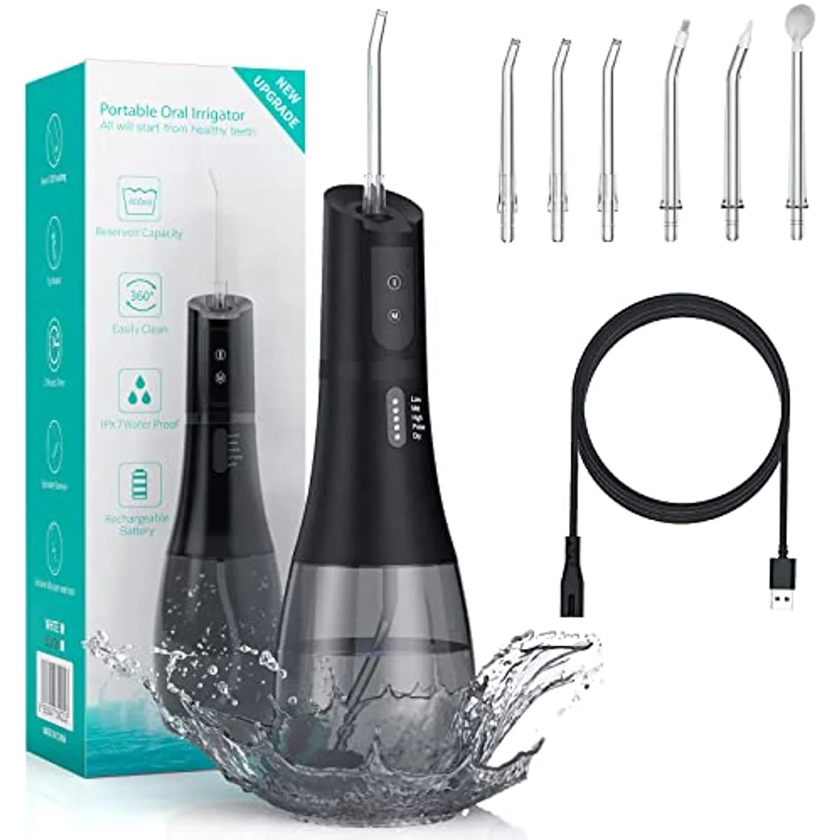 Oral Hygiene Rechargeable Dental Water Flosser 3 Modes IPX7 Waterproof Portable Oral Irrigator