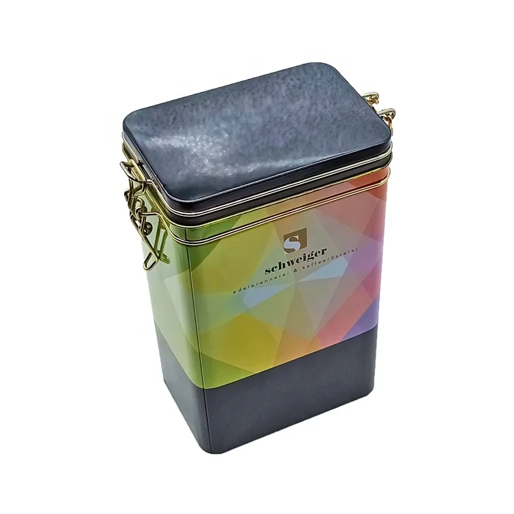rectangular shape  airtight  metal tin  can food  packing box