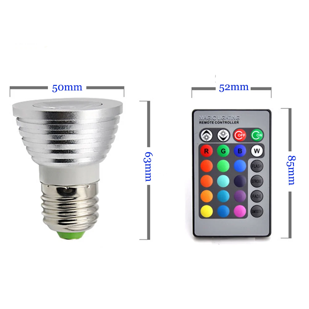 E27 RGB LED Spot Light Bulb AC85-265V LED Spotlight 5W 16 Colors with Remote Controller Epistar led indoor lighting Bulb