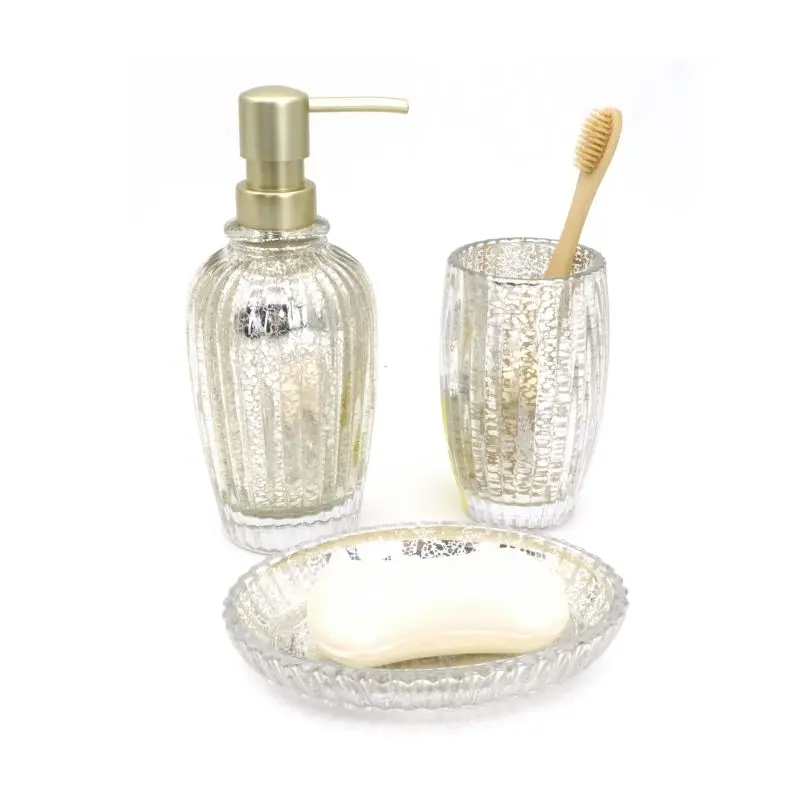 Gold Glass 5 Star Bath Set Hot Sell Bathroom Accessories for hotel