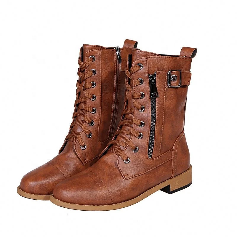 2021 Autumn And Winter New Flat Large Size Low-Heeled Ankle Boots Winter Women Shoes Boots