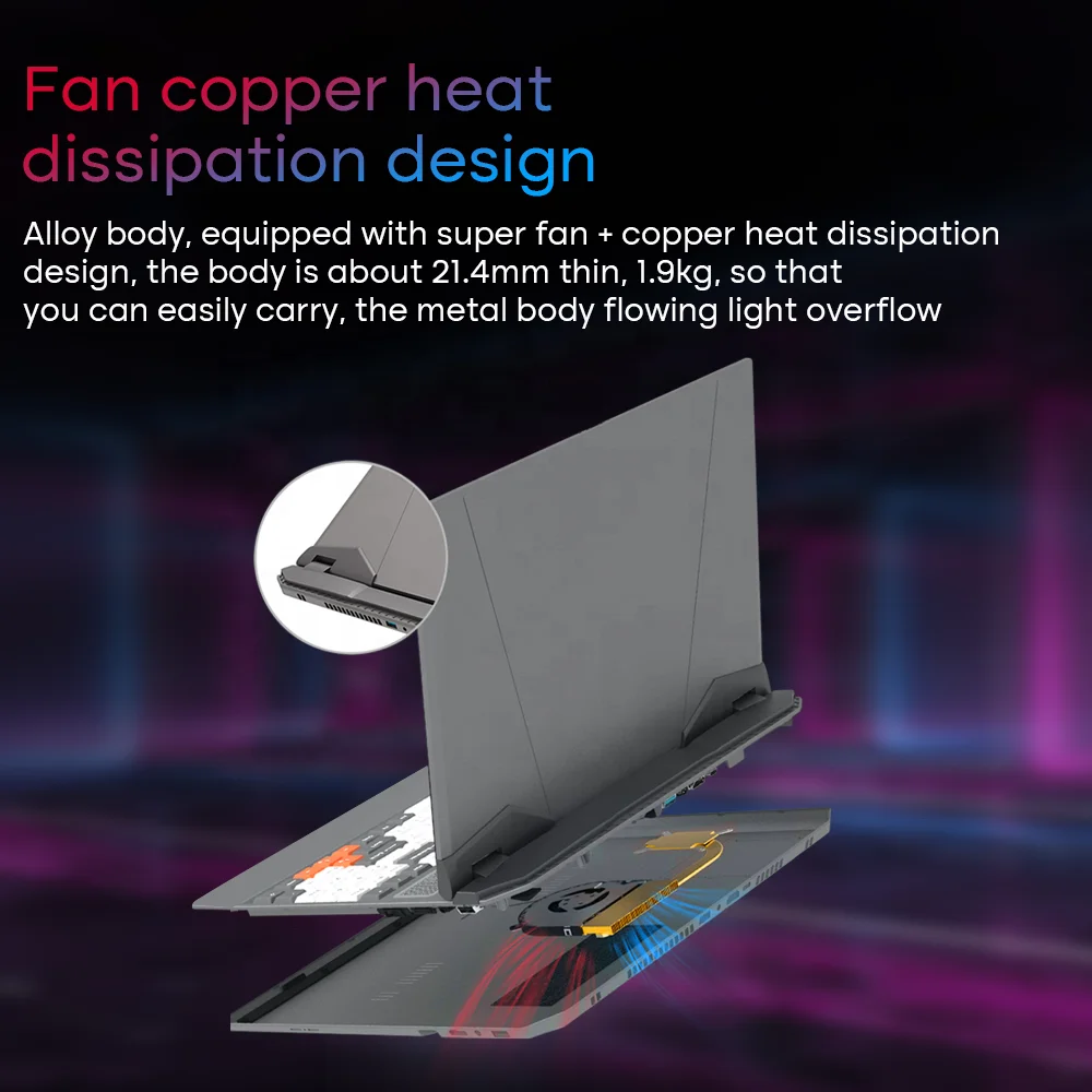 New Design 16 inch 2.5K Gaming Laptop 11th Generation Intel DDR4 16GB RAM HD Camera Mechanical Backlit Keyboard Laptop for Gamer