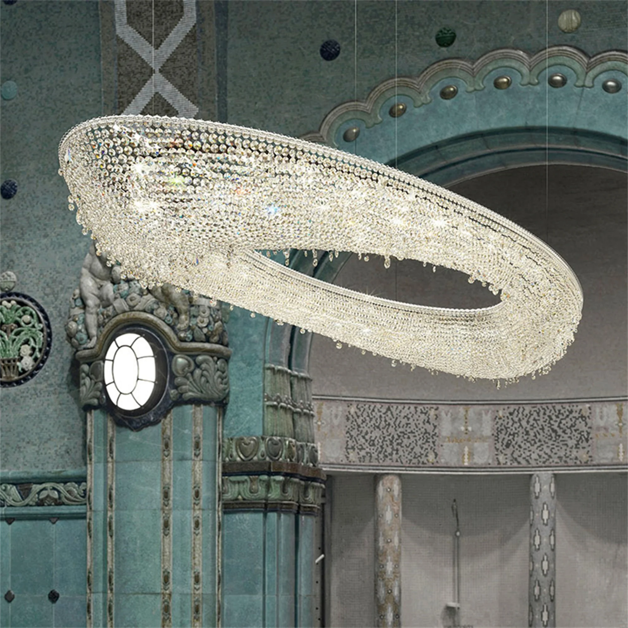 High Quality Decoration Hotel Bar Banquet Restaurant Crystal Custom LED Chandelier Light