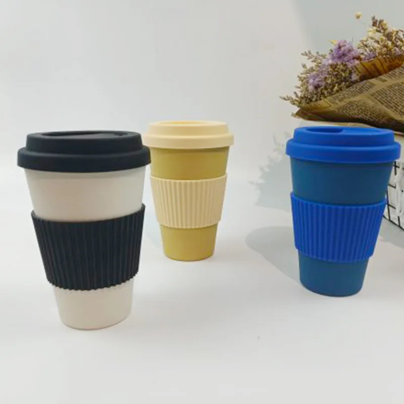 Mikenda hot sale reusable coffee cup custom bamboo fiber coffee mugs
