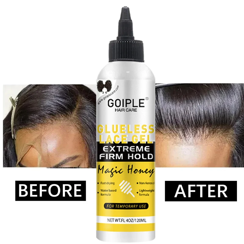 Private Label Liquid Gold Invisible Glueless Lace Bond Gel Temporary Hold Wig Glue Adhesive for Hair Extension Wig Front Toupee