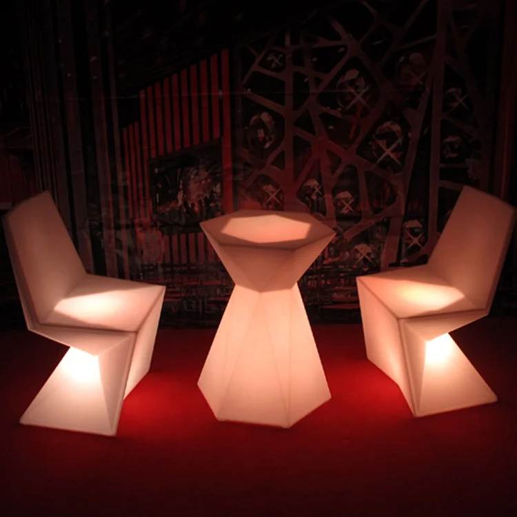 LED illuminate garden furniture sets outdoor led chairs bar table night club furniture