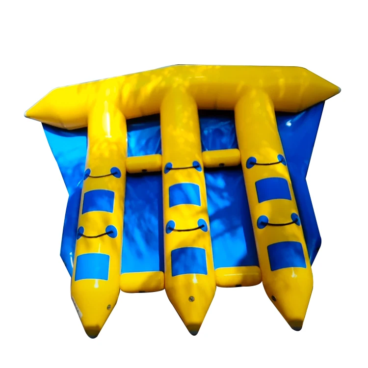 6 Person Sea Water Games Towable Inflatable Flying Fish Boat Inflatable Banana Flyfish Boat