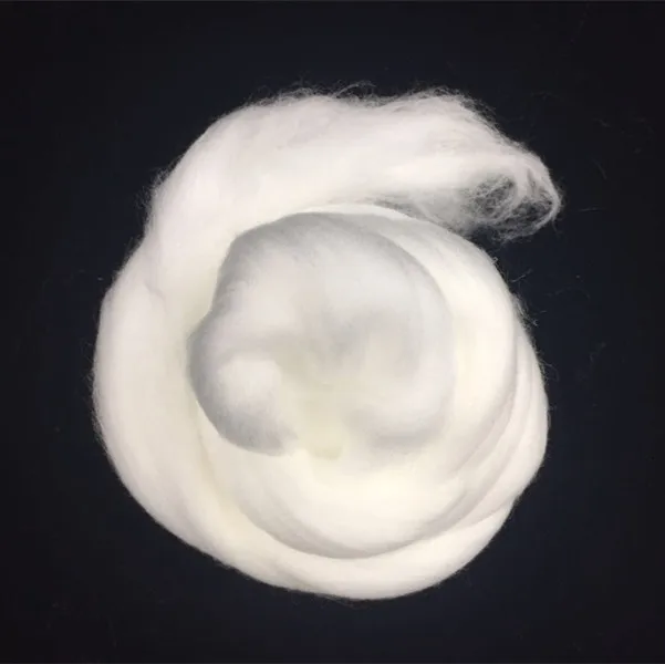 Nylon 6 Staple Fiber Wool Tops Fiber 3D*88~98mm semi-dull raw white virgin For Worsted Yarn Spinning