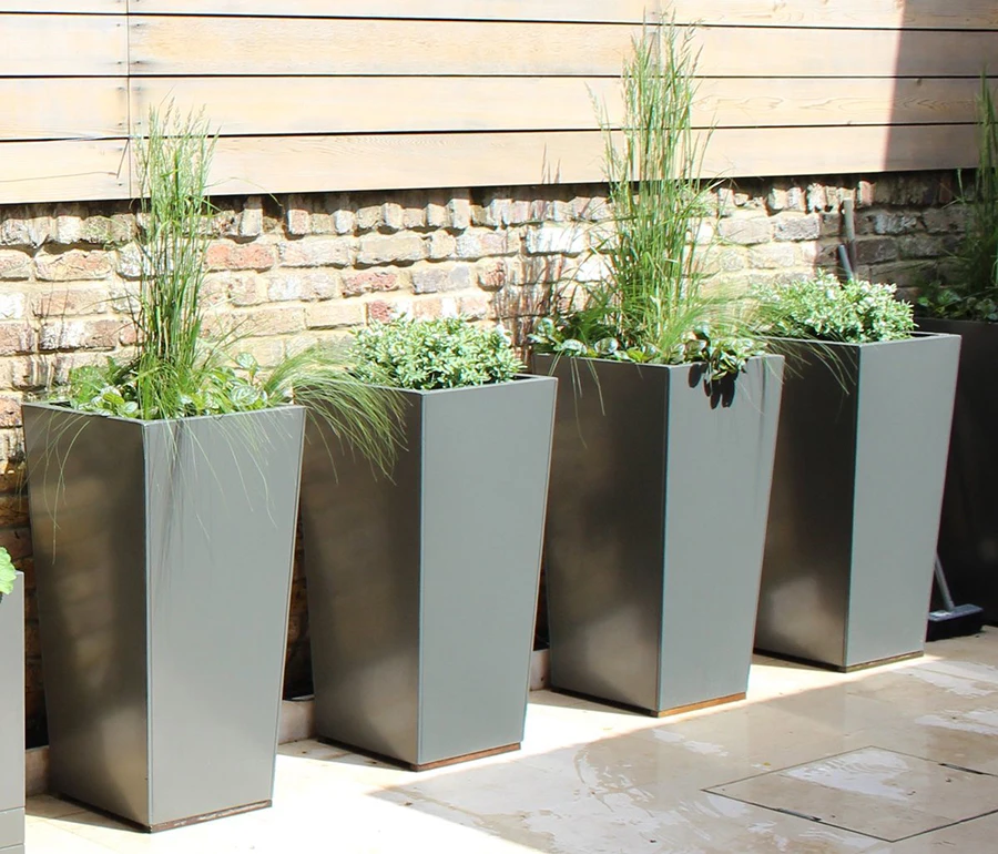 luxury indoor outdoor garden metal high vertical large plant pot flower vase