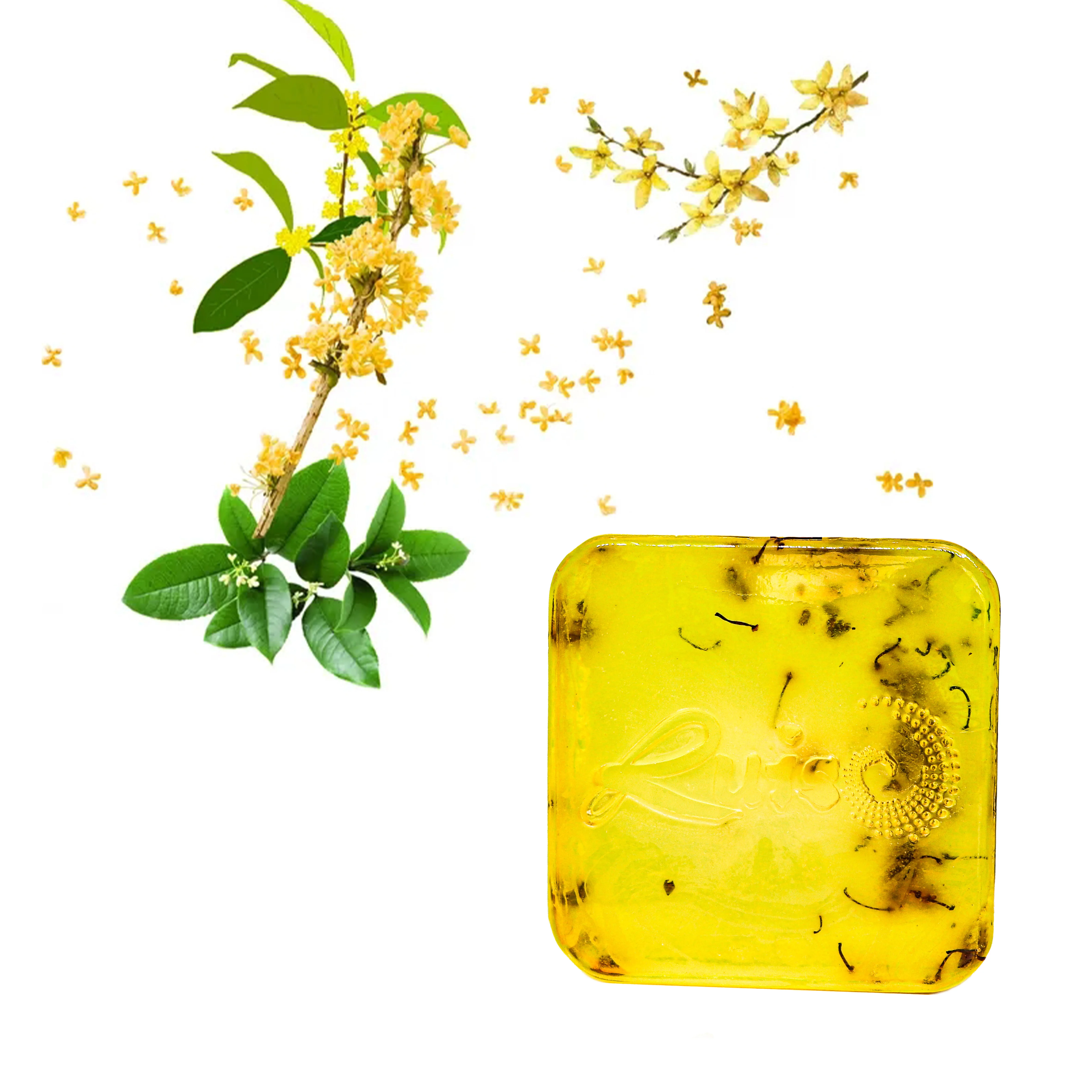 Hot Sale Wholesale Organic Raw Face Anti-acne Whitening Body Wash Black Handmade Osmanthus Soap