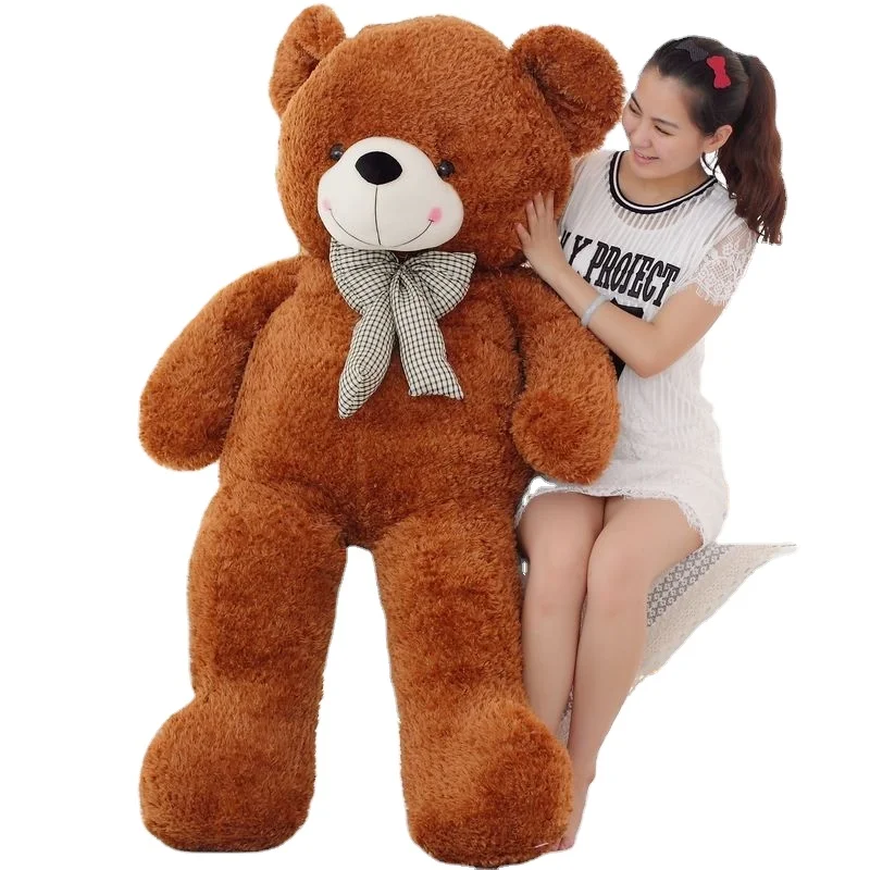 0.80M/1.00M/1.20M/1.60M Promotional Cusotmzied Jane love Brown Teddy Bear Toy With Checked