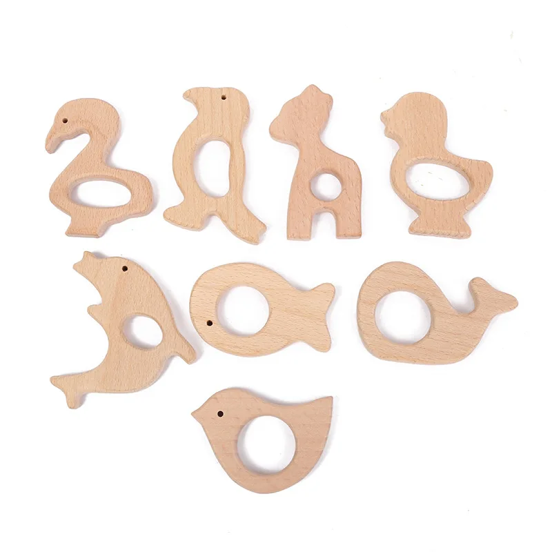 
Wooden Teether Baby Teething Pendant Toys Animal Beech Bracelet Gym For Children Goods Baby Accessories 