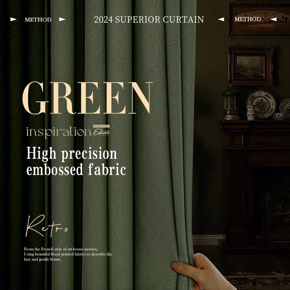 IKSUN Blackout Top Grommet Curtains American Style Luxury Windows Shades Drapes Wavey Curtains For The Living Room Bedroom Hotel