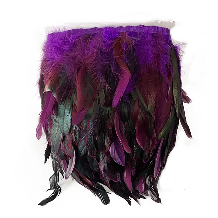 Natural Rooster Feathers Trim Fringe for Crafts Plumas Feather Trim Ribbon Wedding Sewing Accessories Diy Decoration