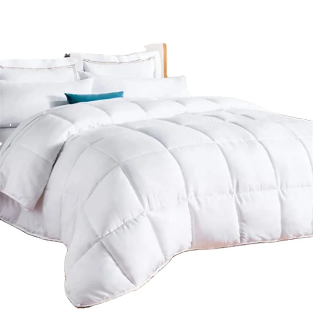 Всесезонное хлопковое полиэфирное белое пуховое альтернативное стеганое одеяло