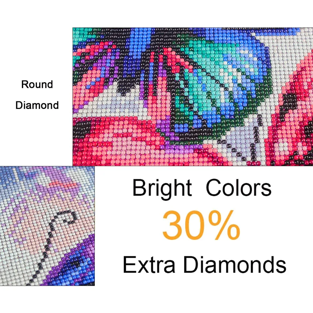 40x30cm DIY Butterfly  for Gift and Indoor Decoration with Full Covered Round Acrylic Diamond on Oil Canvas Diamond Painting
