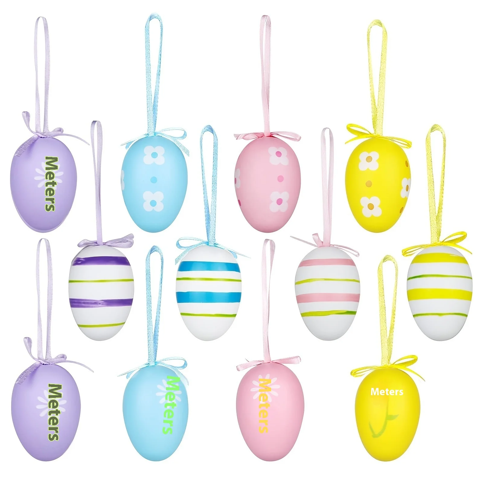 Easter Egg Pattern Party Decorations Factory Stocked Artificial Plastic Inflatable Eggs Home Wedding Hand-Painted Festive Appeal