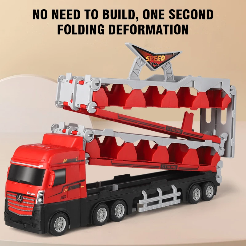 Foldable transformable storage alloy truck model inertia toys kids toys & gifts children car model toys
