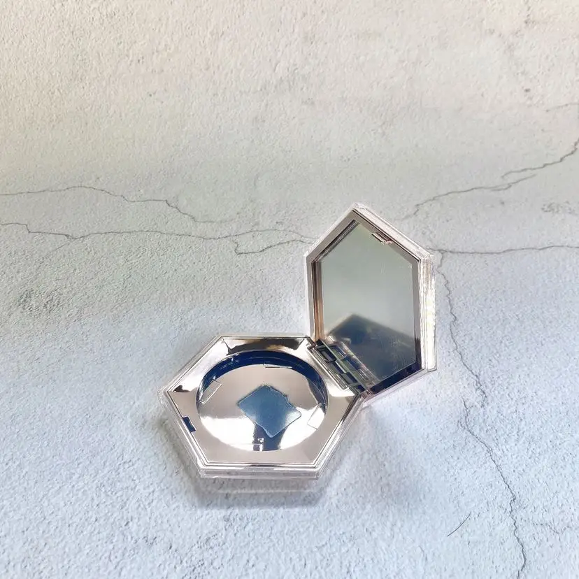 Rose Gold empty clear square compact powder container 40mm diameter pan blush case cosmetics small order accepted