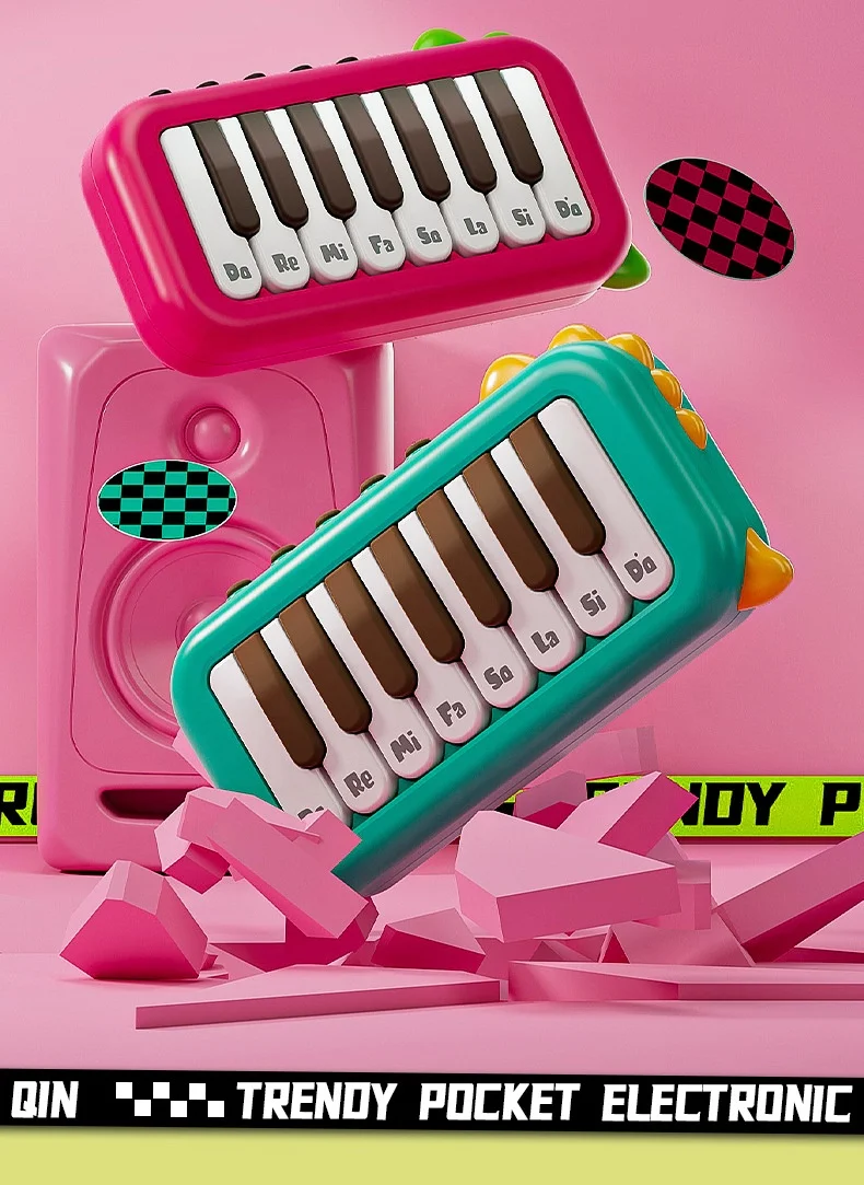 Kids Multifunctional Music Keyboard with Lights Baby Piano  Portable Child Pocket Piano
