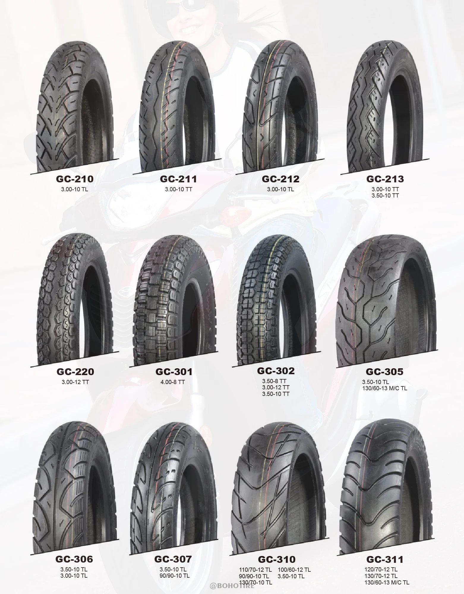 100/80-10 TL GC477 Motorcycle tyre Hot Sale South America Pattern Goodmate china top quality motorcycle tire
