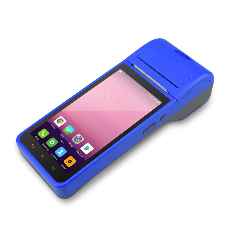 portable handheld PDA payment Android Terminal with 58mm thermal printer for restaurant food ordering