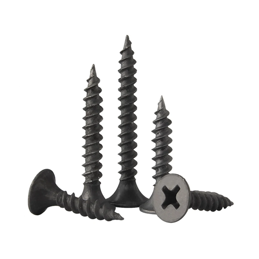 Machine Making Black Drywall Screws Wood To Metal Dented Hex Head Cone Point Self Tapping Screw For Plasterboard