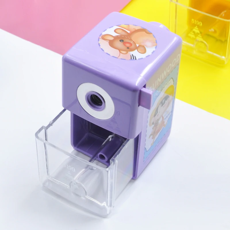 SUNWOOD Manual Pencil Sharpener Machine Plastic for Classroom Kids School Office and Teacher Supplies 5199 Purple