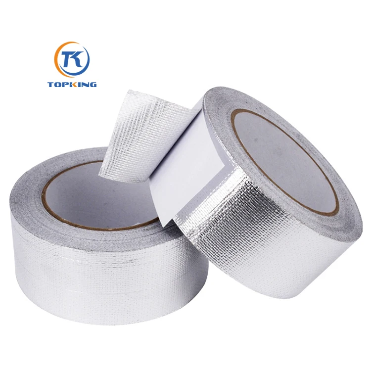 Good price Heat Resistant Foil Tape Aluminum Glass Fiber Cloth Freezer Aluminum Foil Tape 10 Micron For Air Conditioner