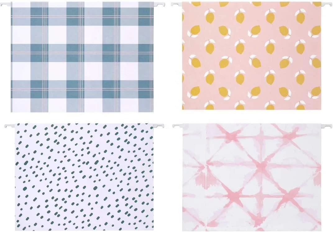 Decorative Hanging File Folders 12 Letter Size Reinforced Colored Hang Folder Cut Adjustable Tabs Cute Designs