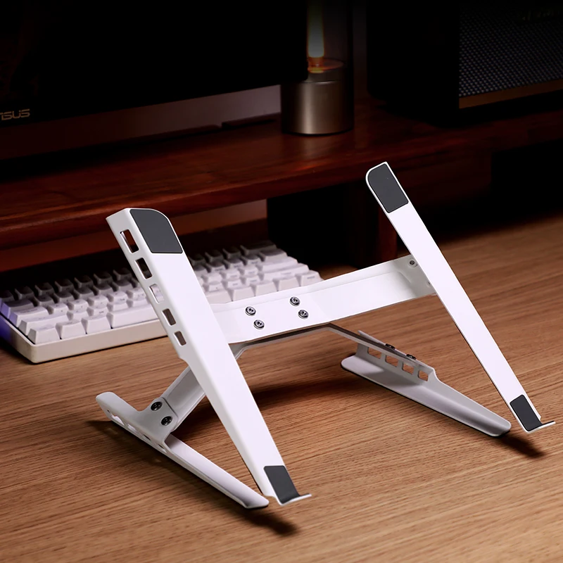 Boneruy Laptop Stand Metal Cooling Hole Notebook Stand Anti- Slip Height Adjustable Laptop Stand