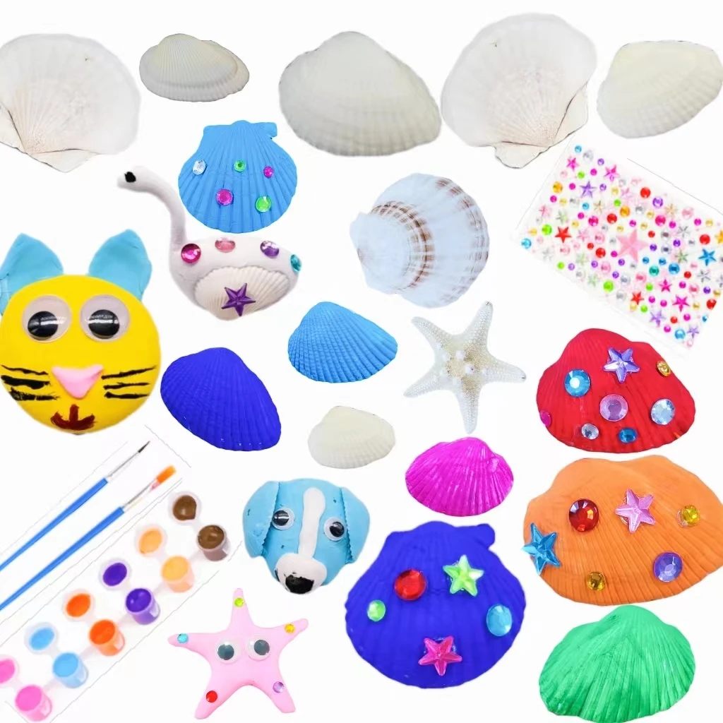Art and Crafts Set Painting Drawing Birthday Gift Painting Crafts Sea Shell Painting Kit for Kids