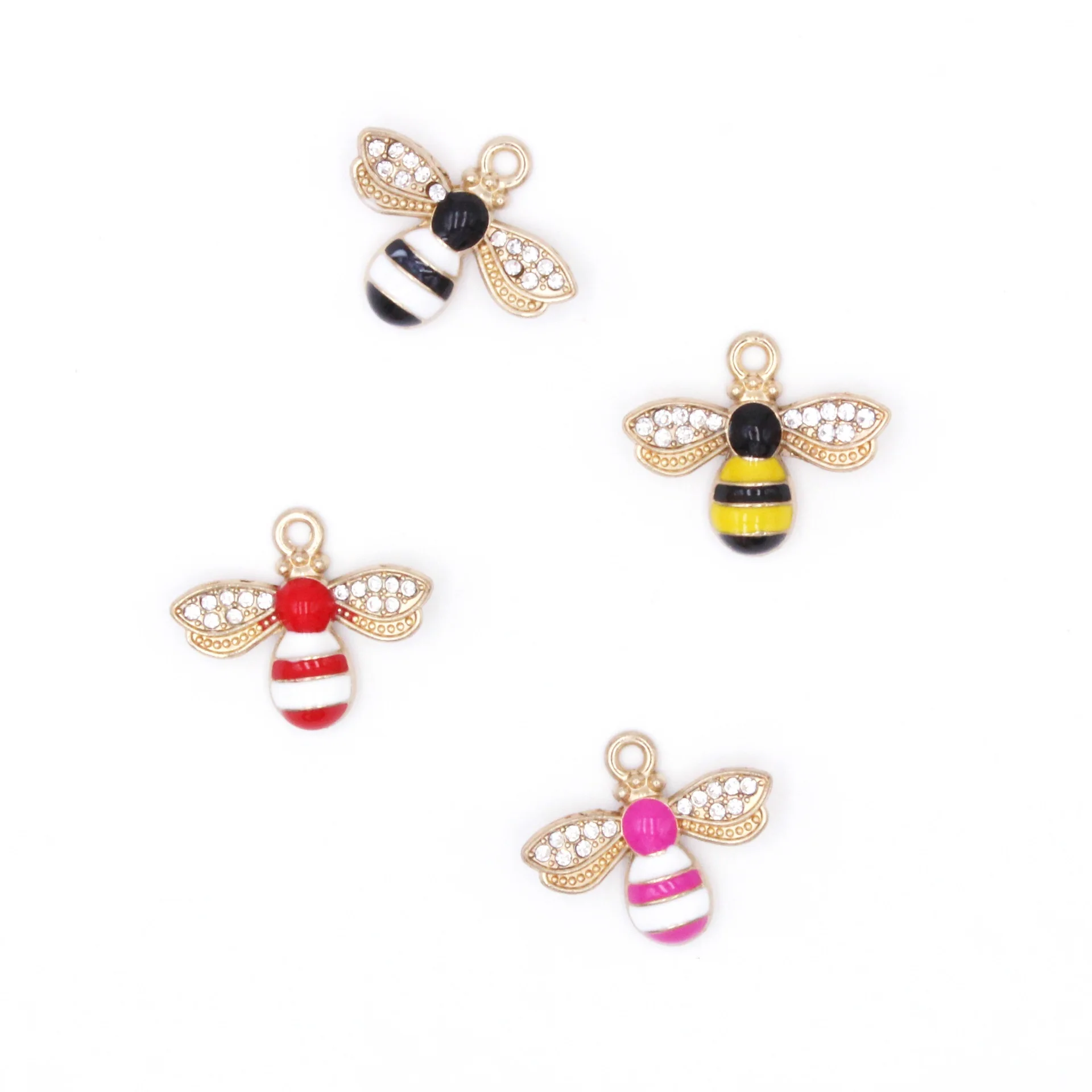 Designer Metal Alloy Gold Shiny Honey Bee Craft Charm Jewelry Earrings Pendants for Necklace Bracelet Making Jewelry Accessories