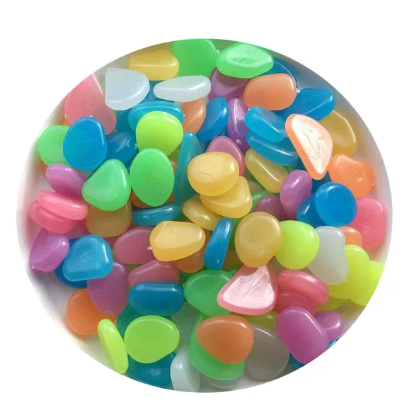 multi color resin luminous pebbles stone garden  decorations gifts