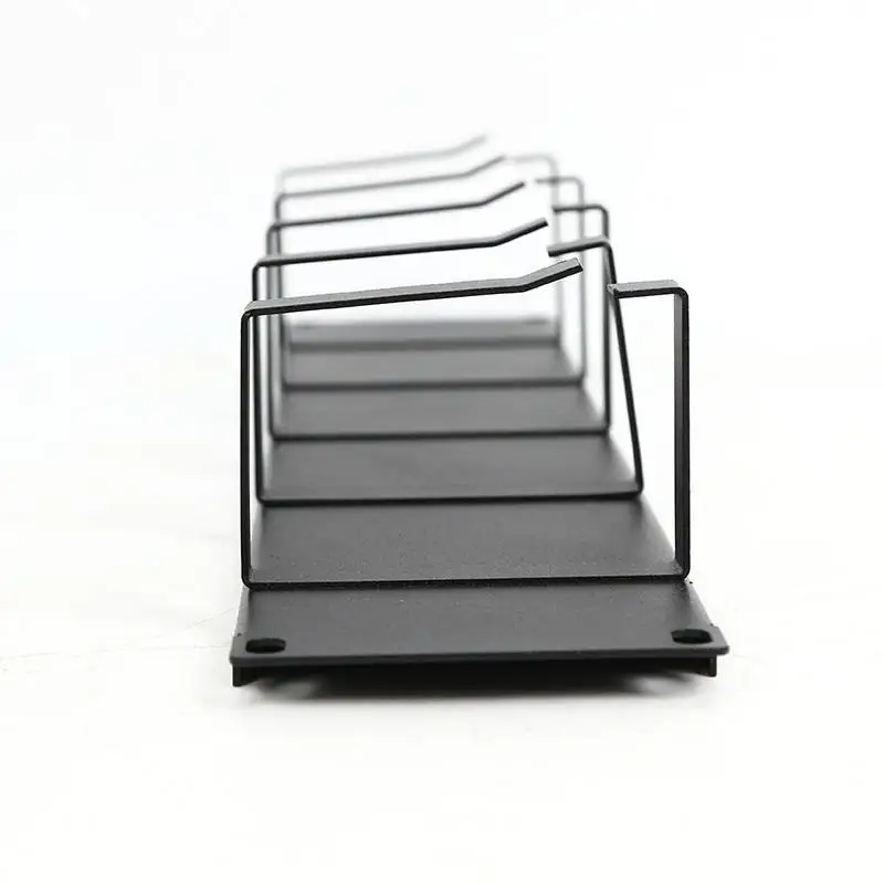 1U 19 Inch Cable Minder Horizontal Rackmount Cable Management 5 Rings Wiring Manager