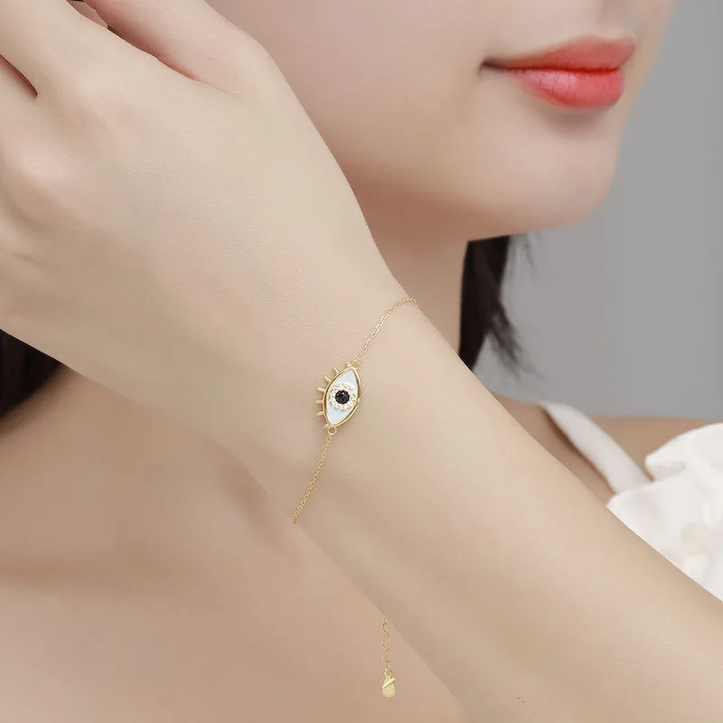 2024 New Arrival 925 Silver Diamond Evil Eyes Bracelet Good Selling Metal Cubic Zirconia Devil Eyes Bracelet For Daily Life