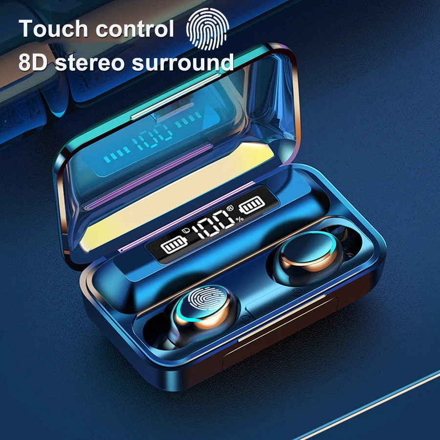 TWS Bluetooth 5.1 Earphones 1200mAh Charging Box Wireless Headphone 9D Stereo Sports Waterproof Earbuds Headsets With