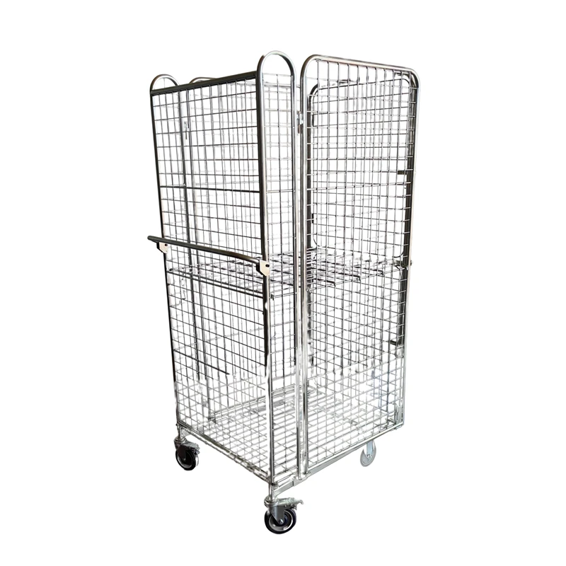 Logistic Zinc plated folding 4 sided Cargo metal Mesh Roll Cage