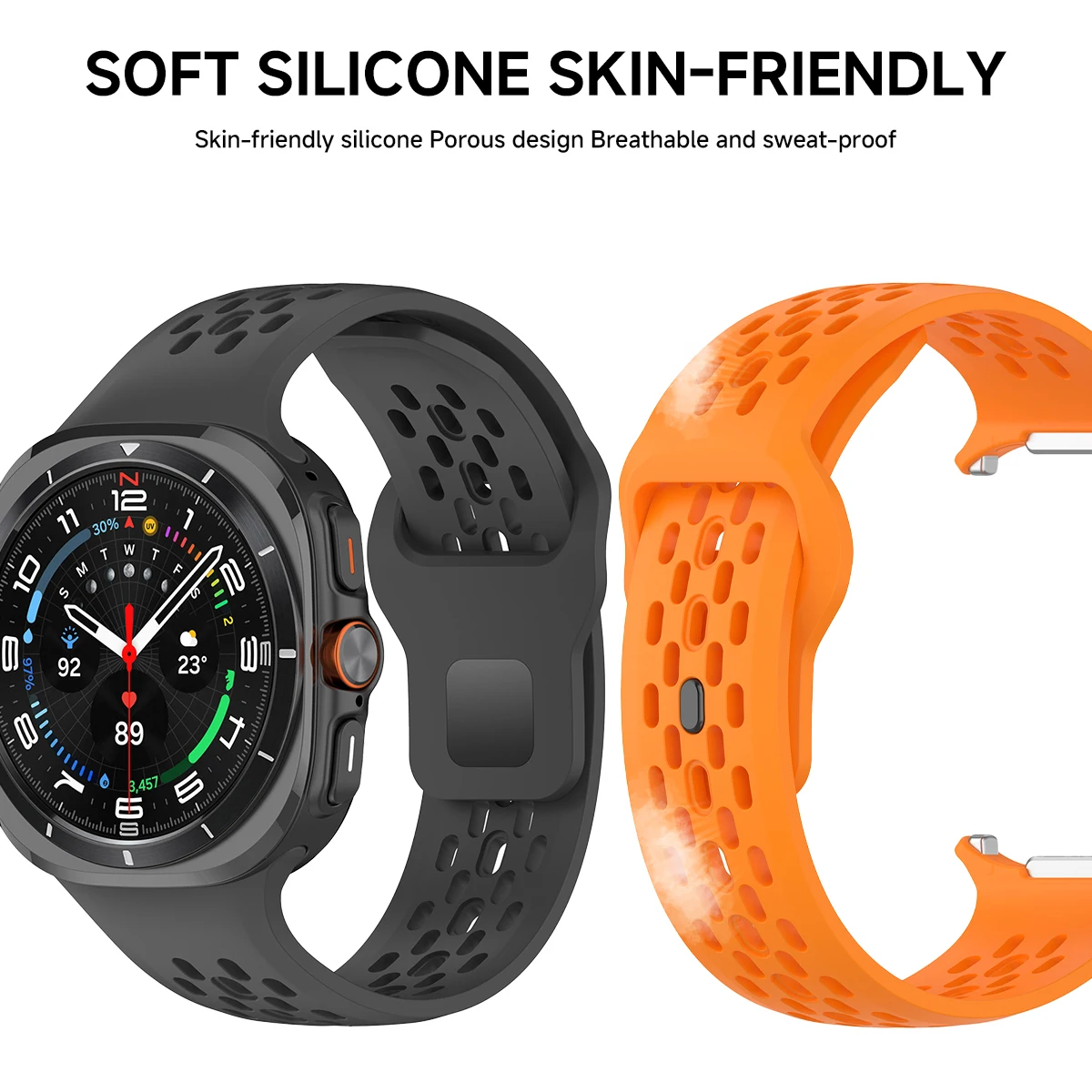 Soft Breathable Silicone Band for Samsung Galaxy Watch 7 Ultra 47mm Sports Loop Strap No Gaps Bracelet for GALAXY 7 ULTRA 47MM