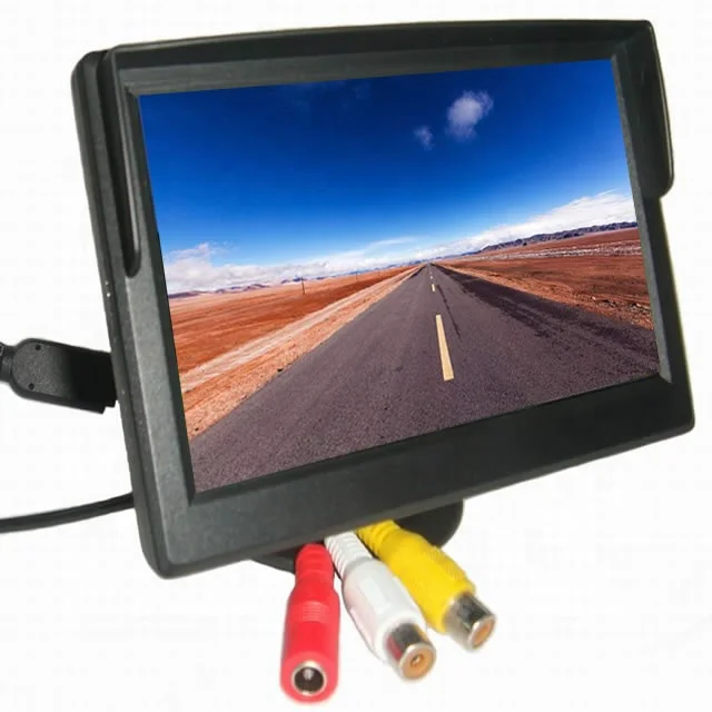 Wide Voltage DC9V-35V 5 inch Mini Car Monitor Car Lcd Monitor 800*480 Small TV Display Screen With Button 2CH AV Video Input