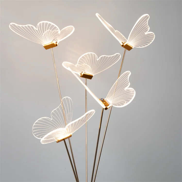Modern LED Standing Light for Party Stage Wedding Creative Road Load Walkway Hanging Butterfly Acrylic Light