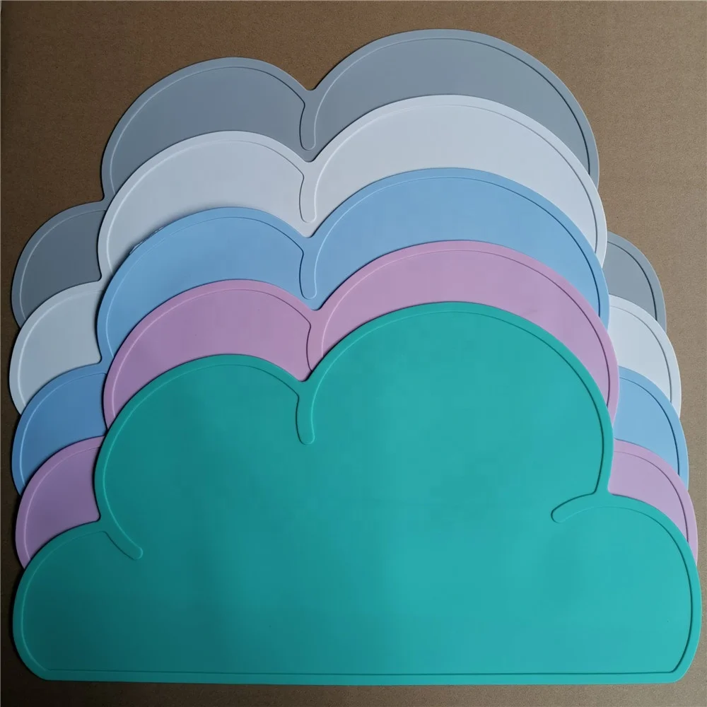 
BPA Free Cloud Shape Kids Dining Table Place Mat Baby Silicone Placemat 