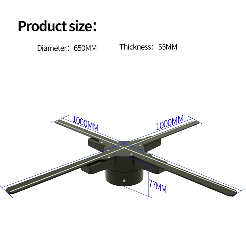 Fast Sales 3d Holographic Led Fan Hologram 100 cm High Resolution Wifi Holographic Display Holographic Fan 3d Hologram Projector
